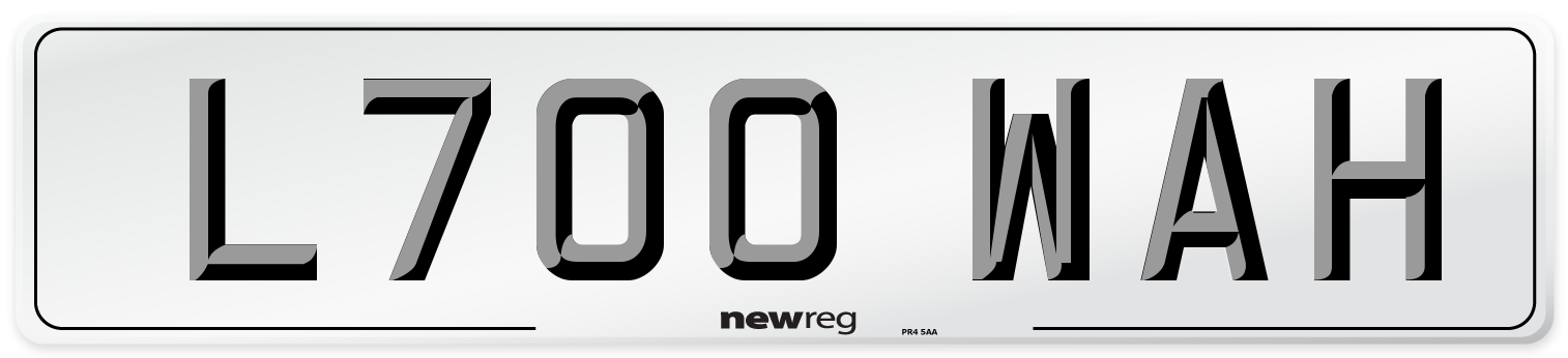 L700 WAH Number Plate from New Reg